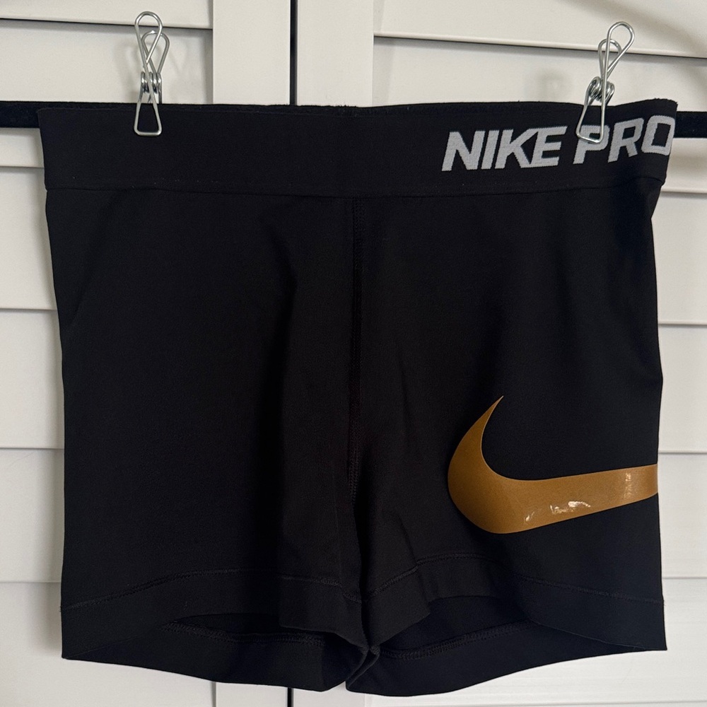 Nike Black Shorts with Gold Logo